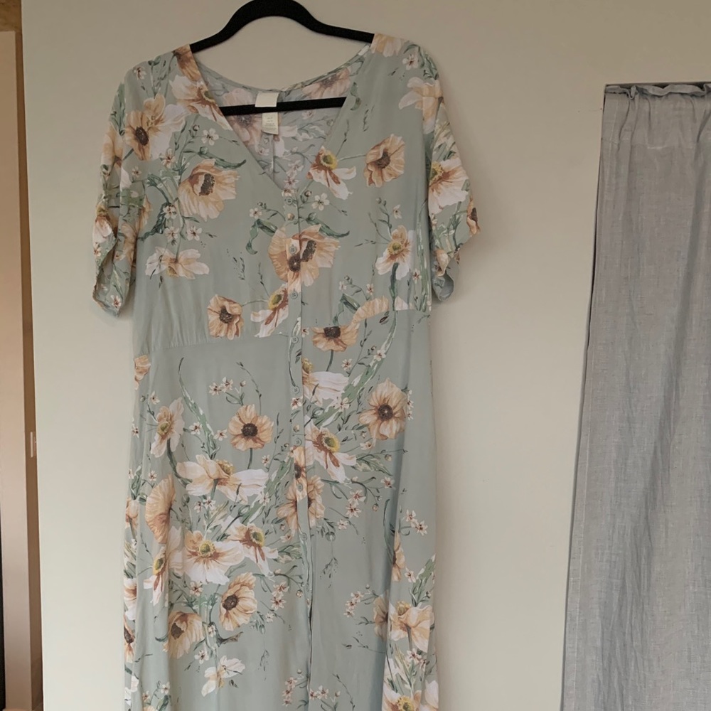 H&M Mint Green Floral Dress